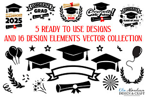Graduation Class School Vector set, an Education Illustration by Almadrava