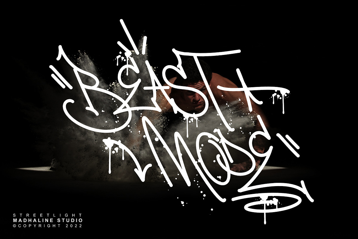 Streetlight | Graffiti Font, a Blackletter Font by Madhaline Studio (Photo 4 of 13)