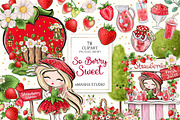 Strawberry Clipart, an Illustration by Masha  Studio (Thumbnail 1 of 10)