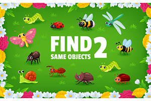 Find Two Same Cartoon Insects