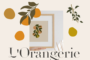 Abstract Orange Summer Botanicals