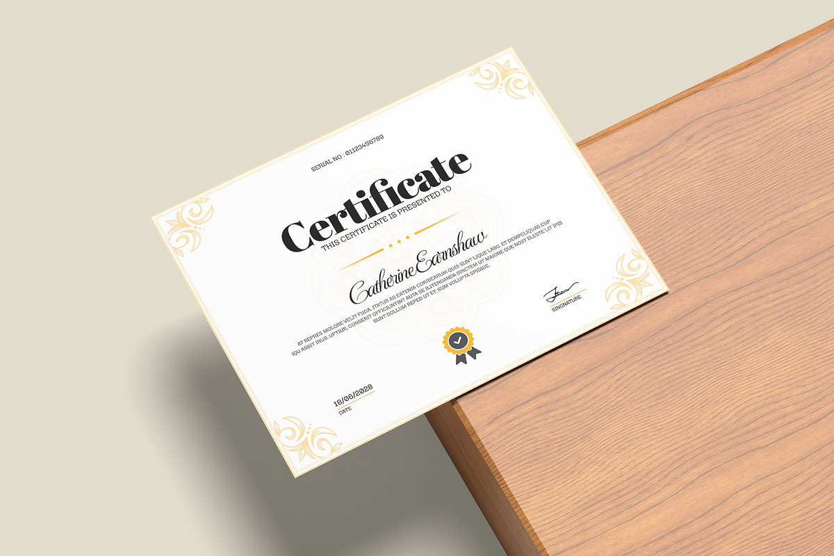 Certificate Template, a Stationery Template by Creatiya Type (Photo 4 of 4)