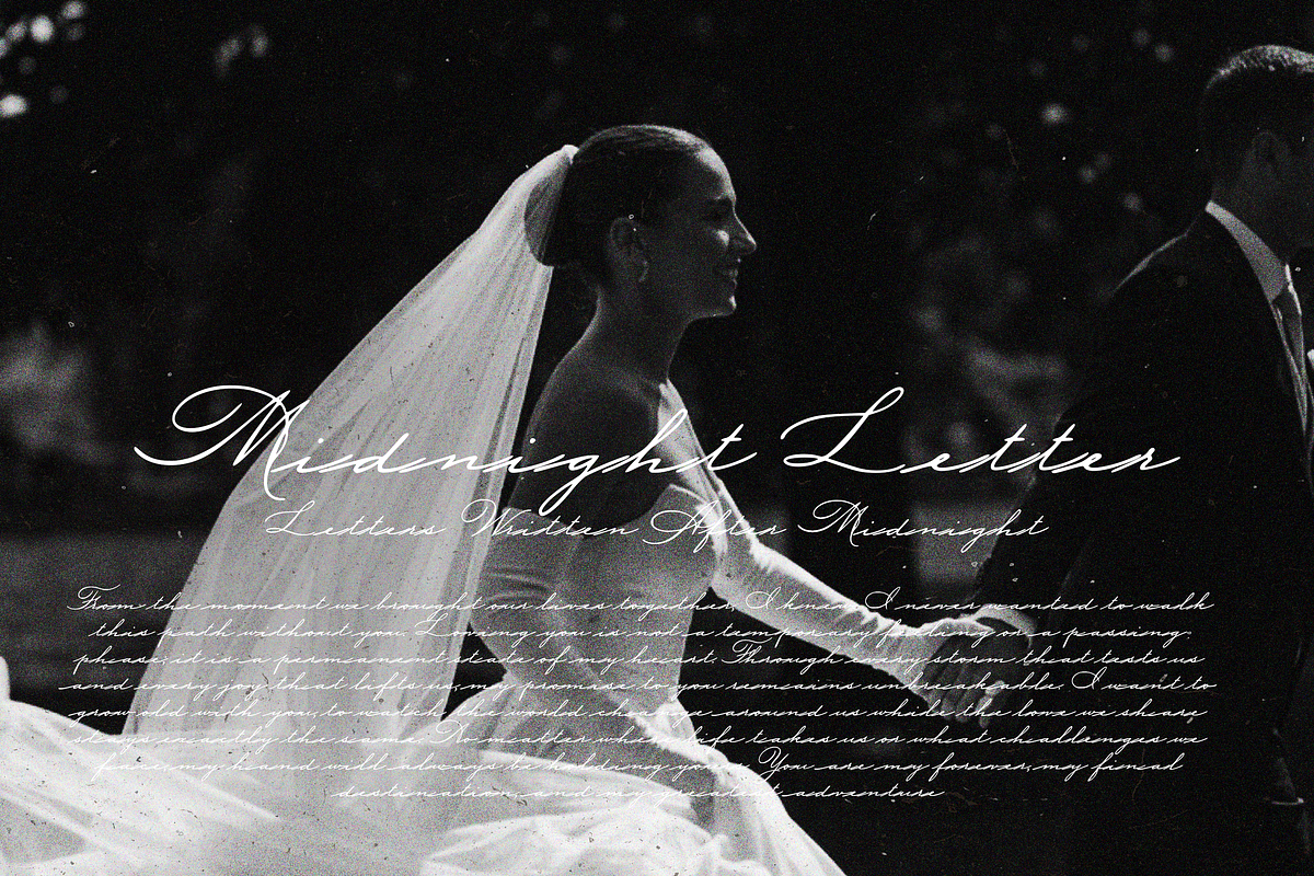 Midnight Letter - Handwritten Script, a Handwritten Font by Lilithcollageart (Photo 1 of 7)