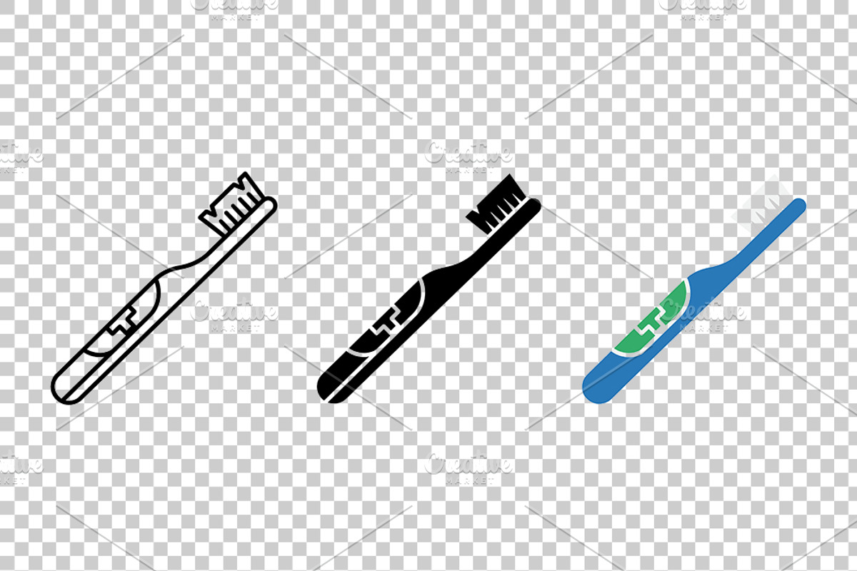 Toothbrush Hygiene Vector Icon Set, an Object Graphic by Artonix (Photo 3 of 3)