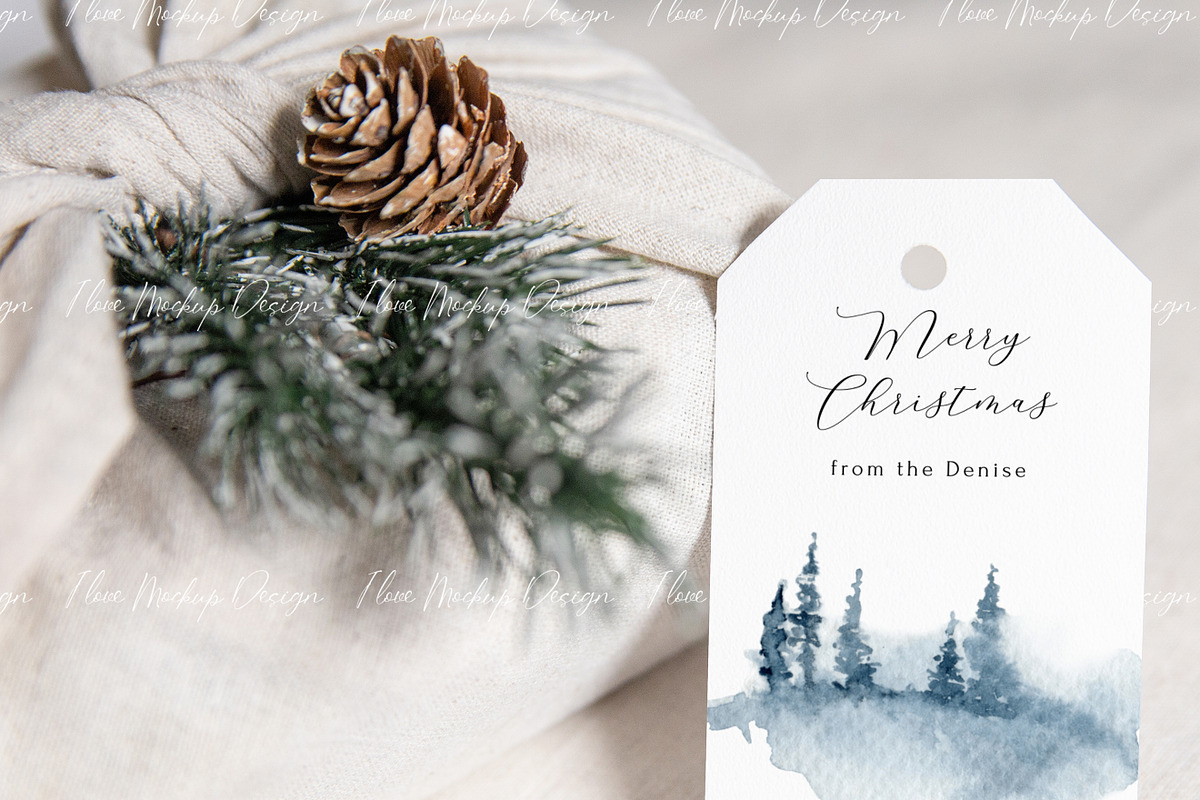 Christmas Gift Tag Mockup, a Product Mockup by ILoveMockupDesign (Photo 4 of 10)
