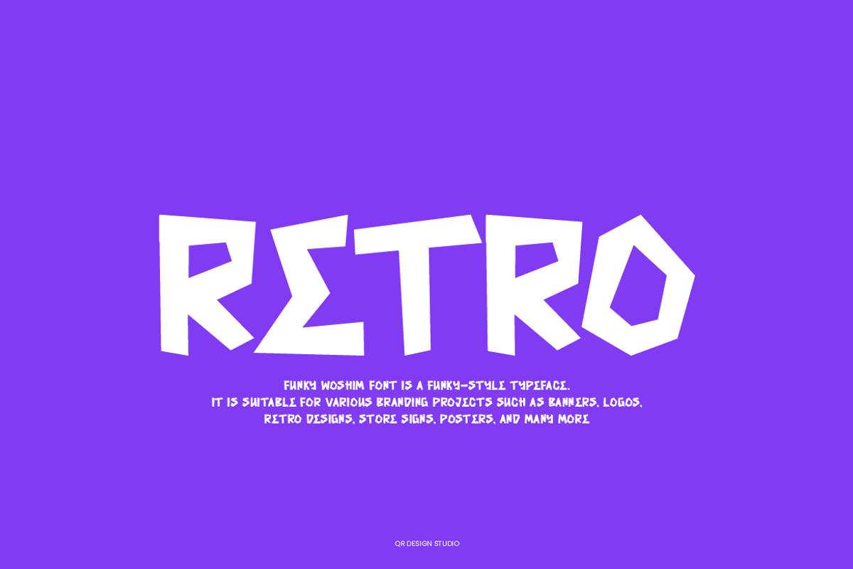 Funky Woshim - Retro Font, a Handwritten Font by QR Design Studio (Photo 3 of 7)