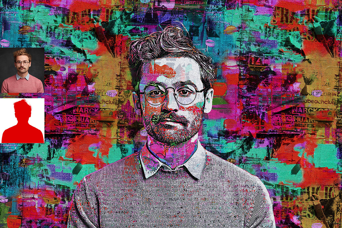 Collage Poster Art Photoshop Action, an Action Add-On by MRI STUDIO (Photo 7 of 8)