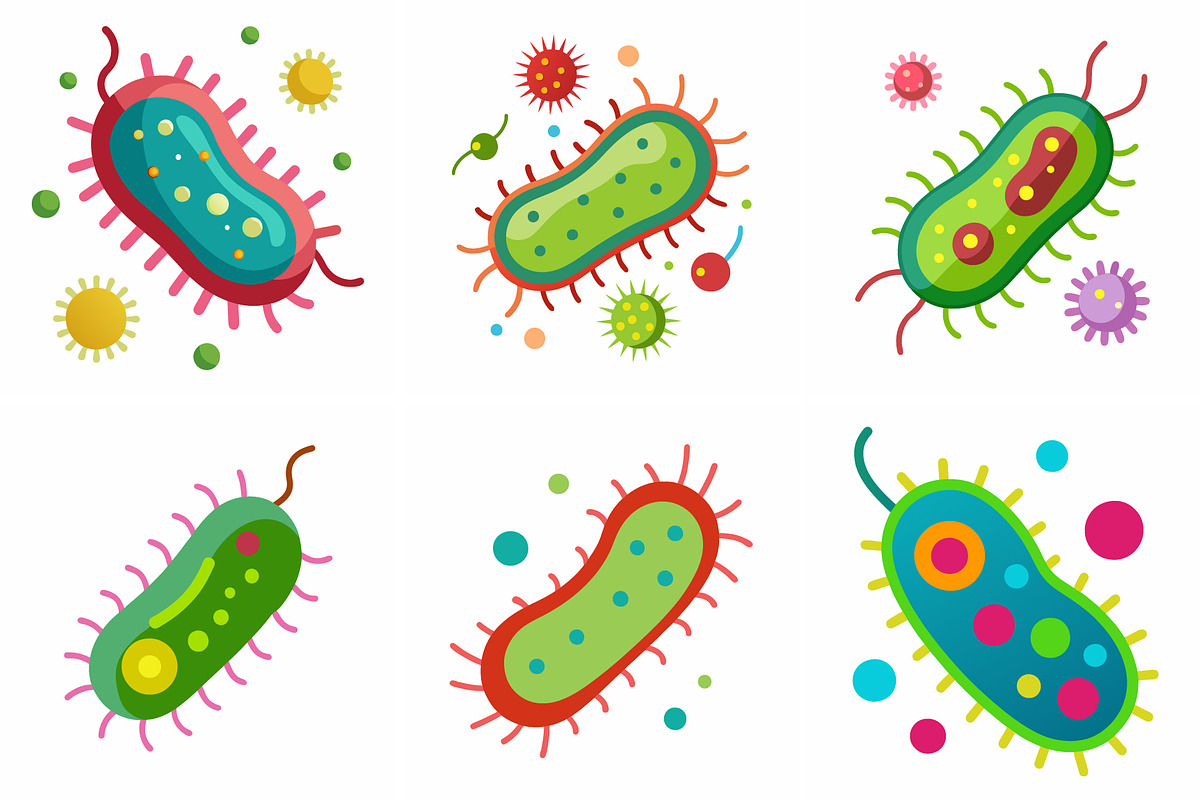Bacteria and Microbe Illustrations, an Object Graphic by Billah Hub