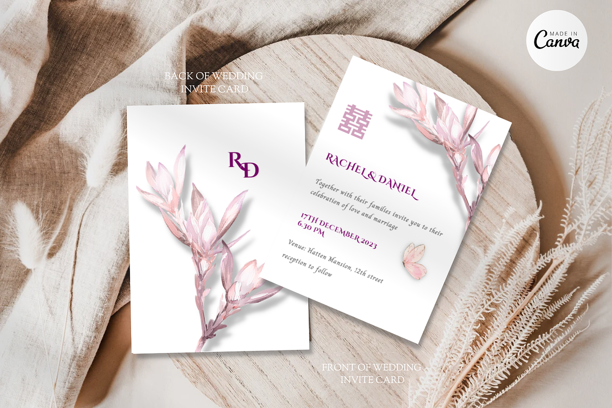 Asian Floral Wedding Invite- B10A, an Invitation Template by YeeqsWedding (Photo 3 of 8)