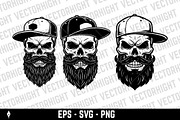 Hipster skull mascot, a Person Illustration by Vectorhight (Thumbnail 3 of 3)