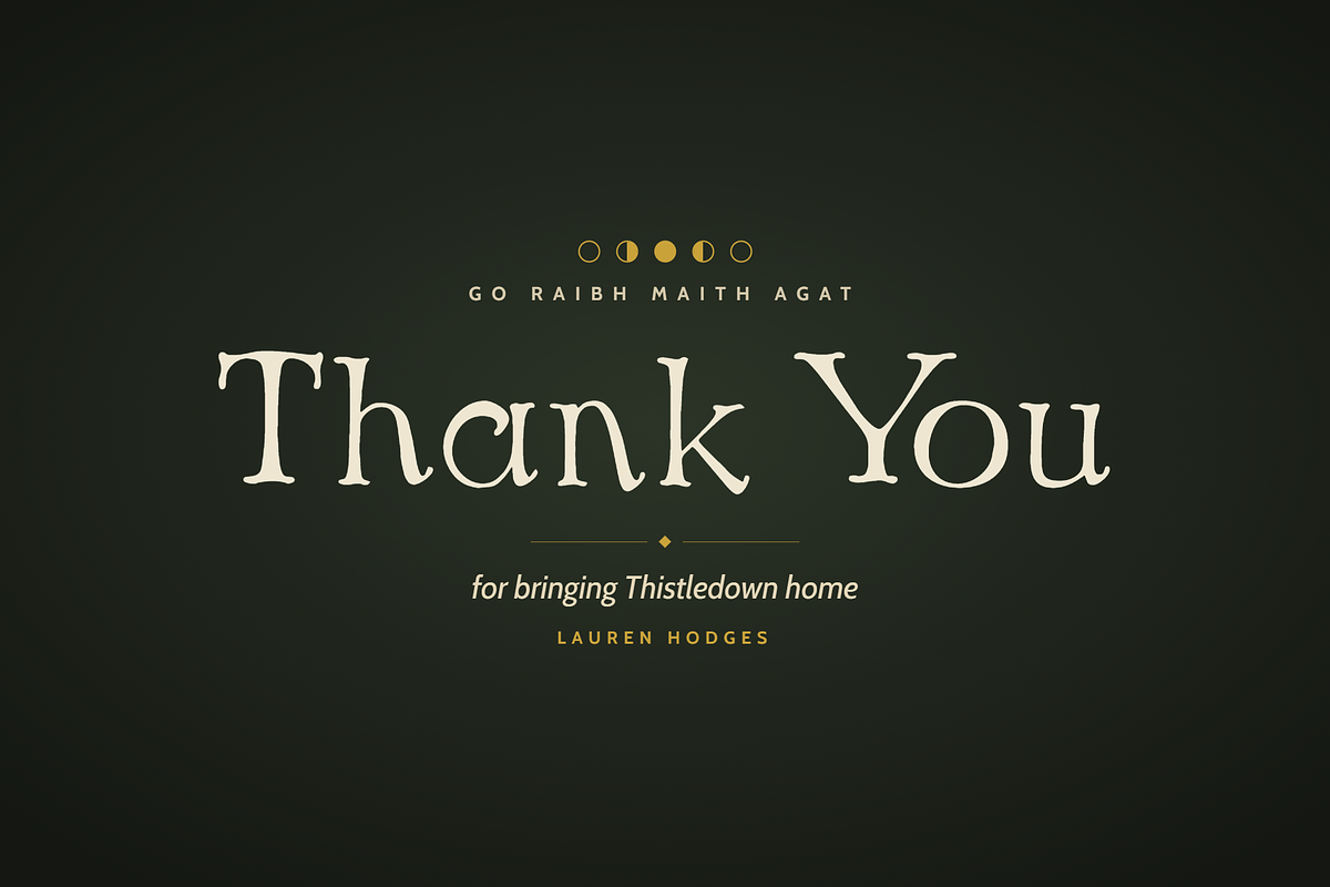 Thistledown: Whimsical Fantasy Serif, a Serif Font by Lauren Hodges (Photo 13 of 13)