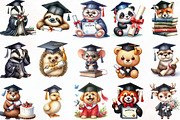 Watercolor Cute Graduation Clipart P, an Illustration by Designking (Thumbnail 3 of 3)