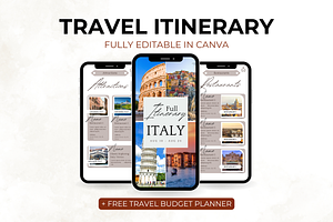 Editable Trip Itinerary for Canva