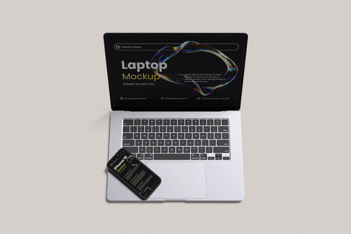 Laptop and Iphone Mockup, a Wearable Device Mockup by Twins_studio926 (Photo 4 of 5)