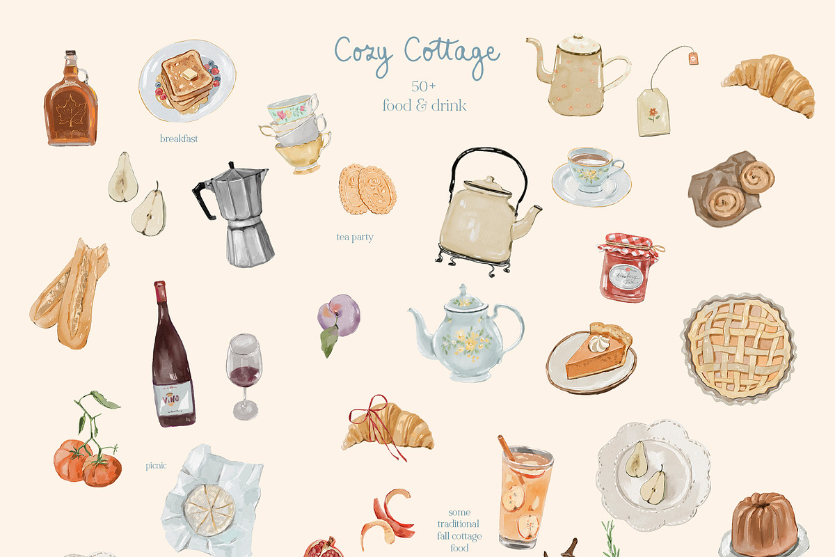 Cottagecore Clipart, Frames, Prints, a Decorative Illustration by whiteheartdesign (Photo 4 of 34)