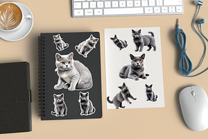 Cute British Shorthair Cat Sticker