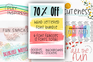 70% OFF Hand Lettered Font Bundle