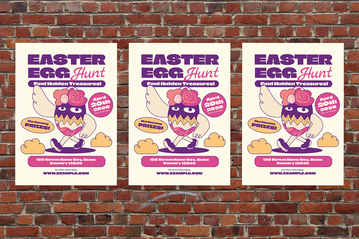 Quirky Easter Egg Hunt Flyer, a Flyer Template by Aiyari Graphic (Photo 3 of 3)