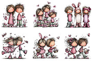 Watercolor Easter Kids Clipart, an Illustration by CraftArtStudio (Thumbnail 3 of 6)