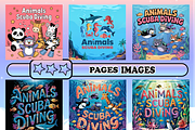 Animals Scuba Diving Coloring Book, an Animal Illustration by Design Zone (Thumbnail 2 of 5)