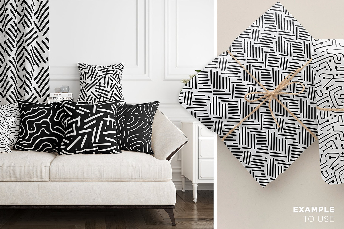 Chic Monochrome Pattern Sets, a Pattern Graphic by Vibrand Studio (Photo 4 of 12)