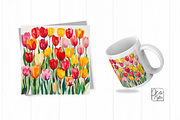 Colorful Tulip Watercolor Painting, an Illustration by ikarifq shop (Thumbnail 3 of 4)
