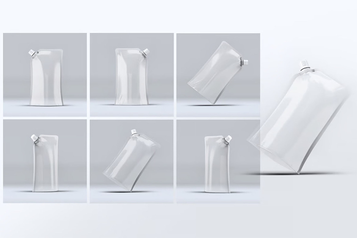 Transparent Doypack Package Mock-Up, a Packaging Mockup by DesignRushMarket (Photo 2 of 6)