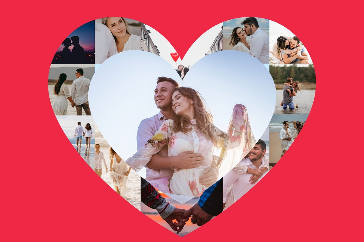 Heart Photo Collage Canva Template, a Social Media Template by GraphiCarola (Photo 13 of 15)