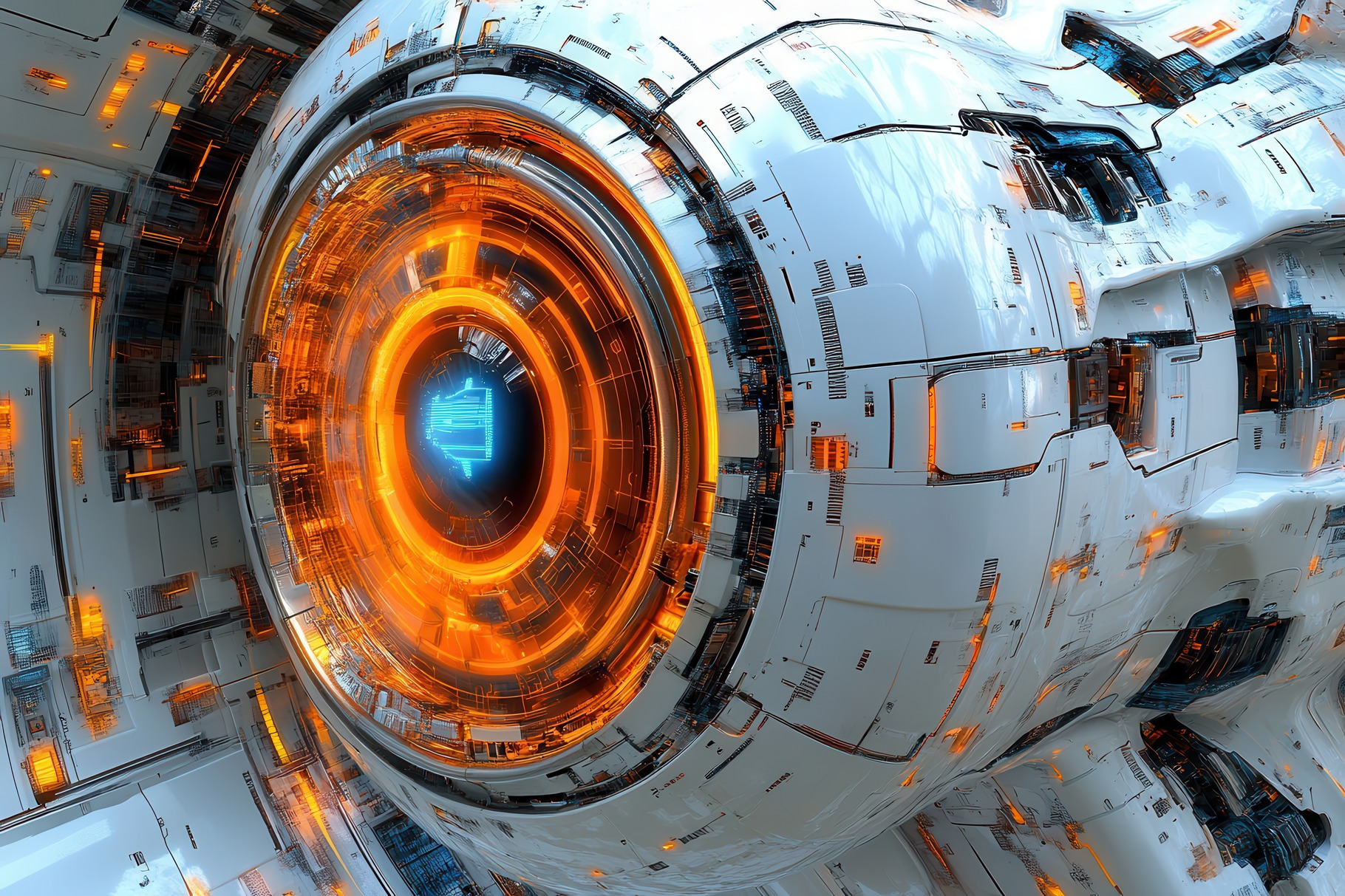 Futuristic circular device with glow, a Photo by Tanuart