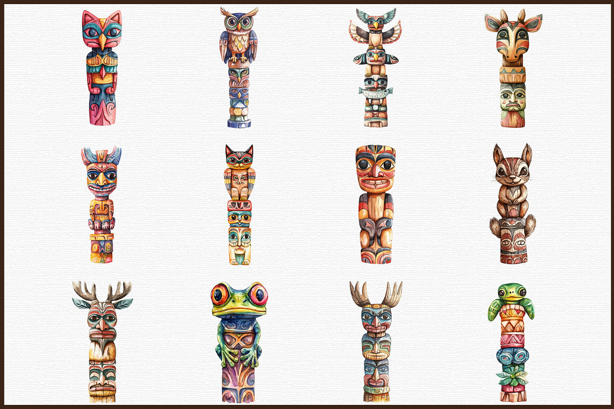 Cute Totem Pole High Clipart, an Illustration by Sublimation Artist (Photo 3 of 6)