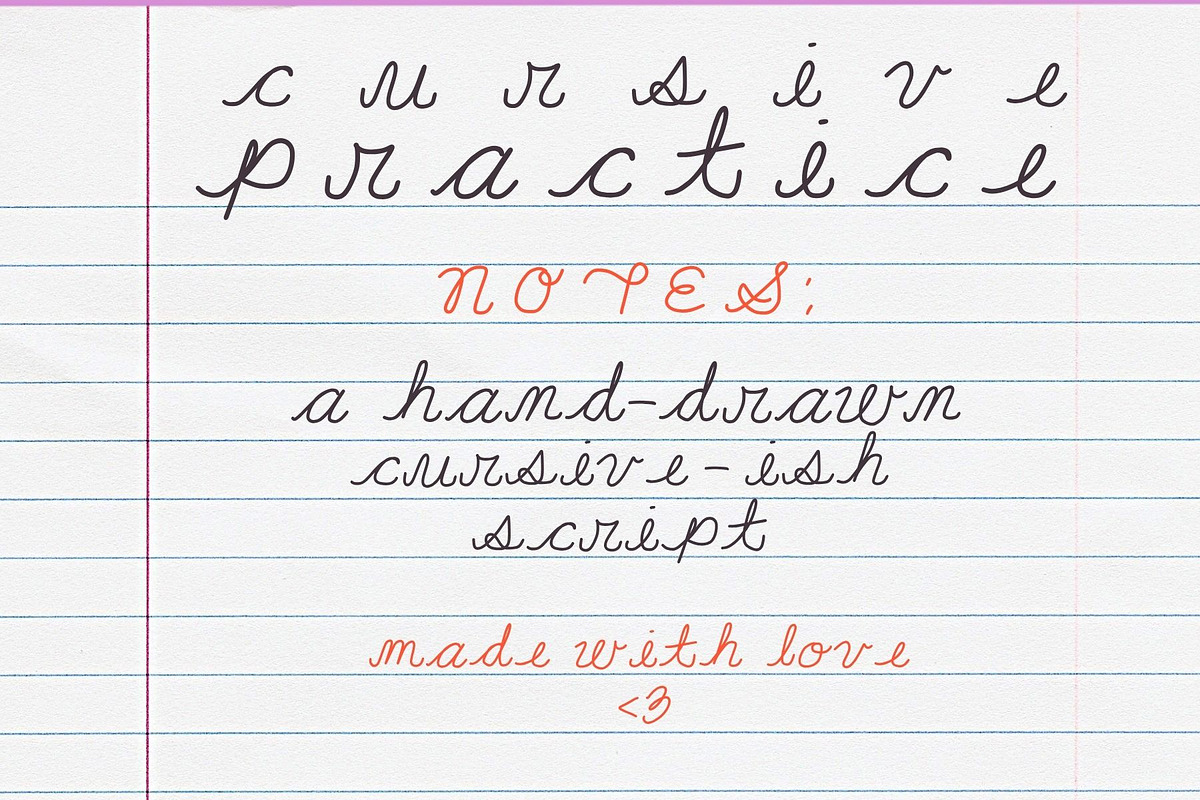 Cursive Practice a Hand-drawn Font, a Handwritten Font by Eryn Rose Design (Photo 4 of 11)