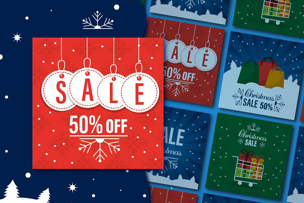 Christmas Sale Social Media Set, a Templates & Theme by studiogstock