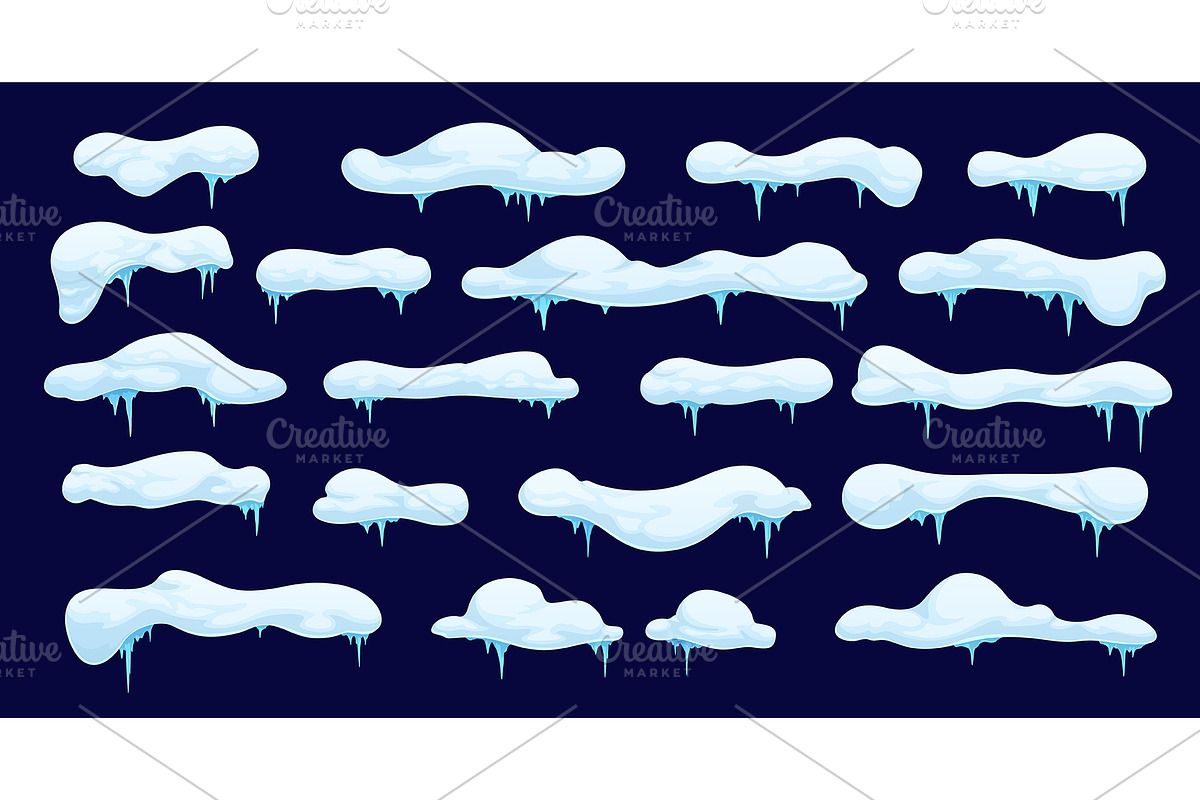 Cartoon Christmas snow caps, a Seasonal Illustration by Seavector Studio (Photo 2 of 3)