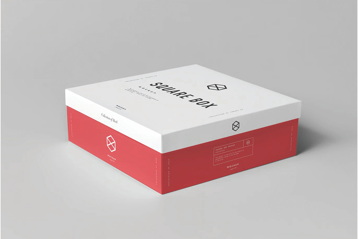 Square Shoe Box Mockup, a Packaging Mockup by DesignRushMarket (Photo 4 of 7)
