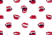 Vampire smiles with lips, fangs set, a Person Illustration by PaperTrident (Thumbnail 4 of 4)