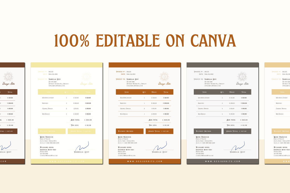 INVOICE CANVA TEMPLATE, a Print Template by The Little Lily Studio (Photo 3 of 5)