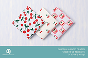 Cherries and Stripes Pattern Bundle, a Pattern Graphic by Pesky Cat Studio (Thumbnail 4 of 7)