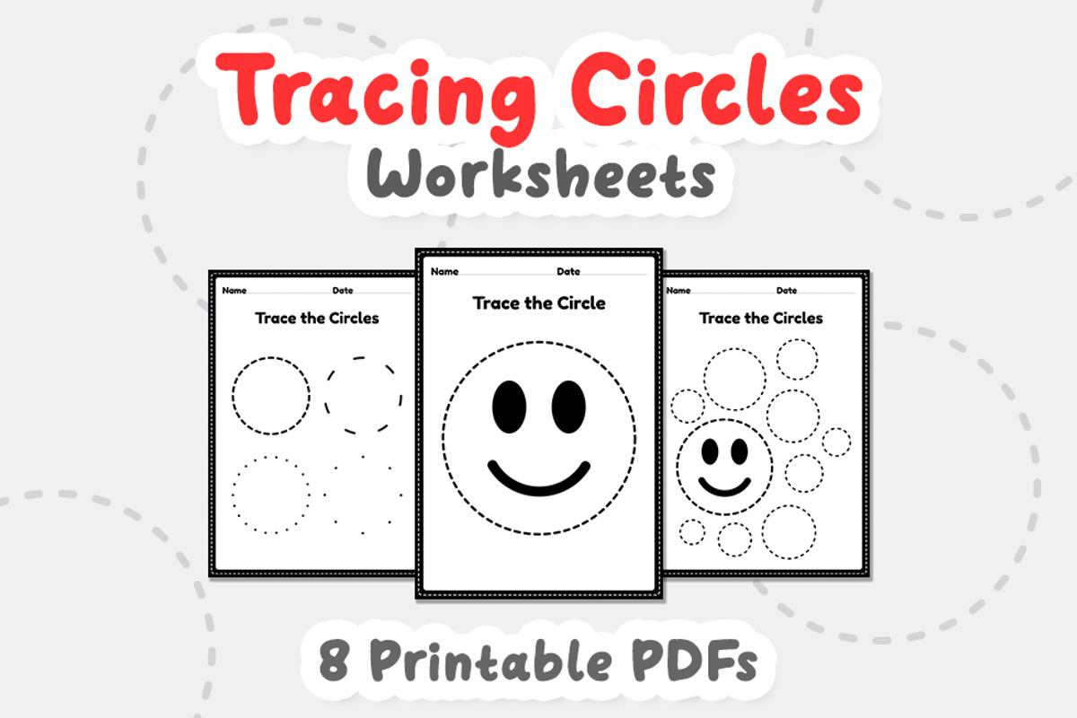 Tracing circles, shapes worksheets, an Education Illustration by TukTuk Design (Photo 1 of 4)