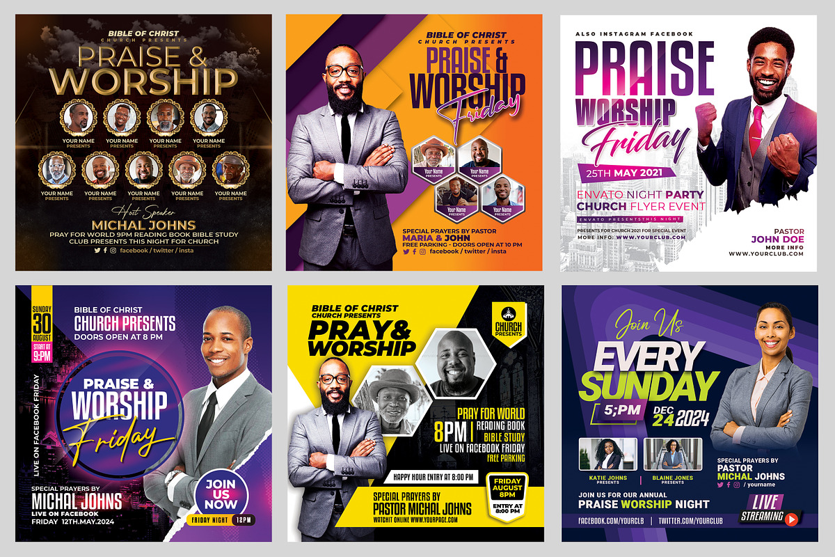 New-200 Church Flyers Bundle, a Flyer Template by AfzaalGraphics (Photo 8 of 41)