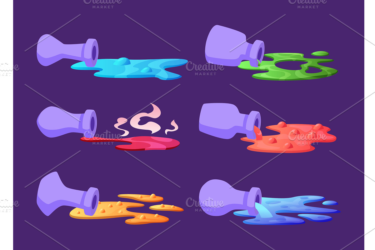 Potion. Puddles from spilled toxic, an Illustration by Onyx