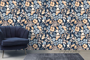 Navy Watercolor Floral Pattern, a Pattern Graphic by SirenaArt (Thumbnail 11 of 12)