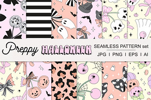 Preppy Coquette Halloween pattern, a Pattern Graphic by @olga.angelloz