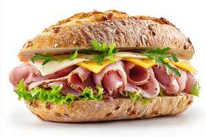 Delicious Ham and Cheese Sandwich on, a Photo by Pixeness Studio