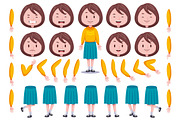 Front View Cute Girl Characters Pack, an Object Graphic by MEDZ (Thumbnail 5 of 5)