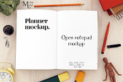 Planner mockup. Notebook mockup., a Print Template by MockupMarket (Thumbnail 1 of 4)