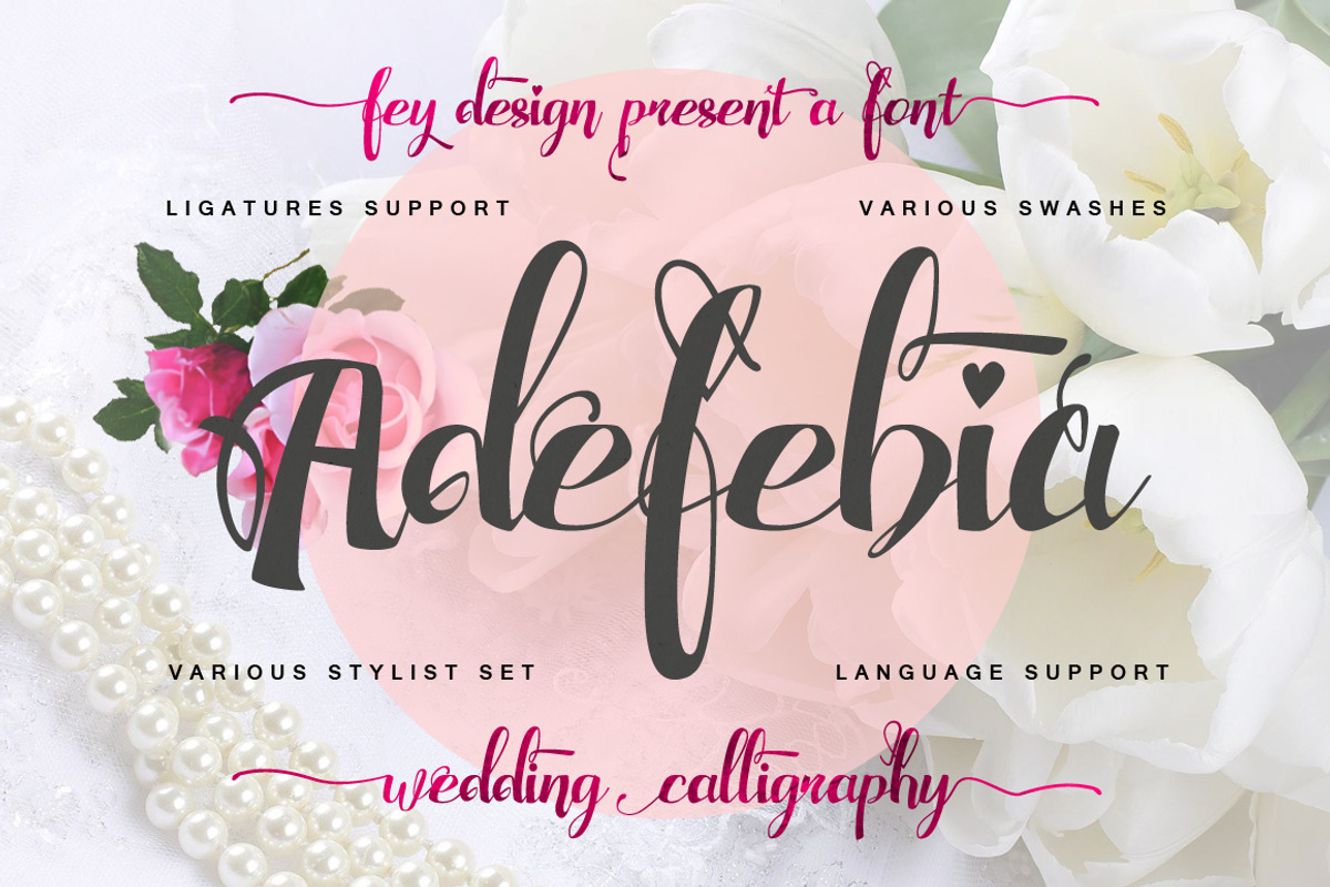 Adefebia Wedding Script Font preview 2