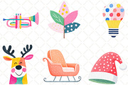 Pop Art Christmas 2026 Clipart, an Illustration by Black Bird Studio (Thumbnail 3 of 6)