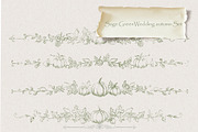 Autumn Botanical Sage Green Set, a Seasonal Illustration by AlenaVlasko stock Market (Thumbnail 4 of 7)