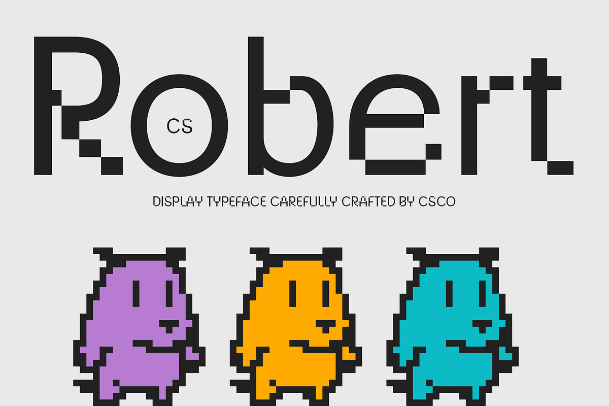 CS Robert – Pixel Font, a Sans Serif Font by Craft Supply Co. (Photo 1 of 8)