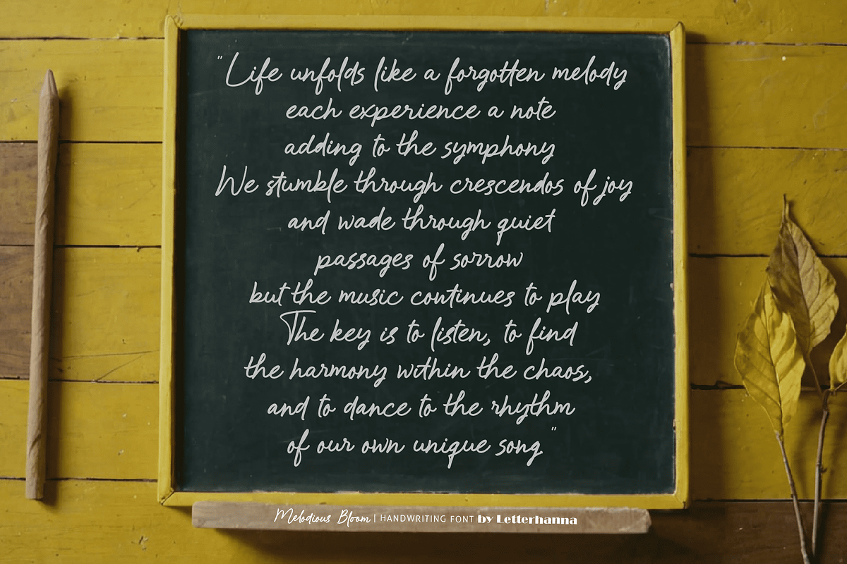 Melodious Bloom Font, a Handwritten Font by Letterhanna Studio (Photo 7 of 16)